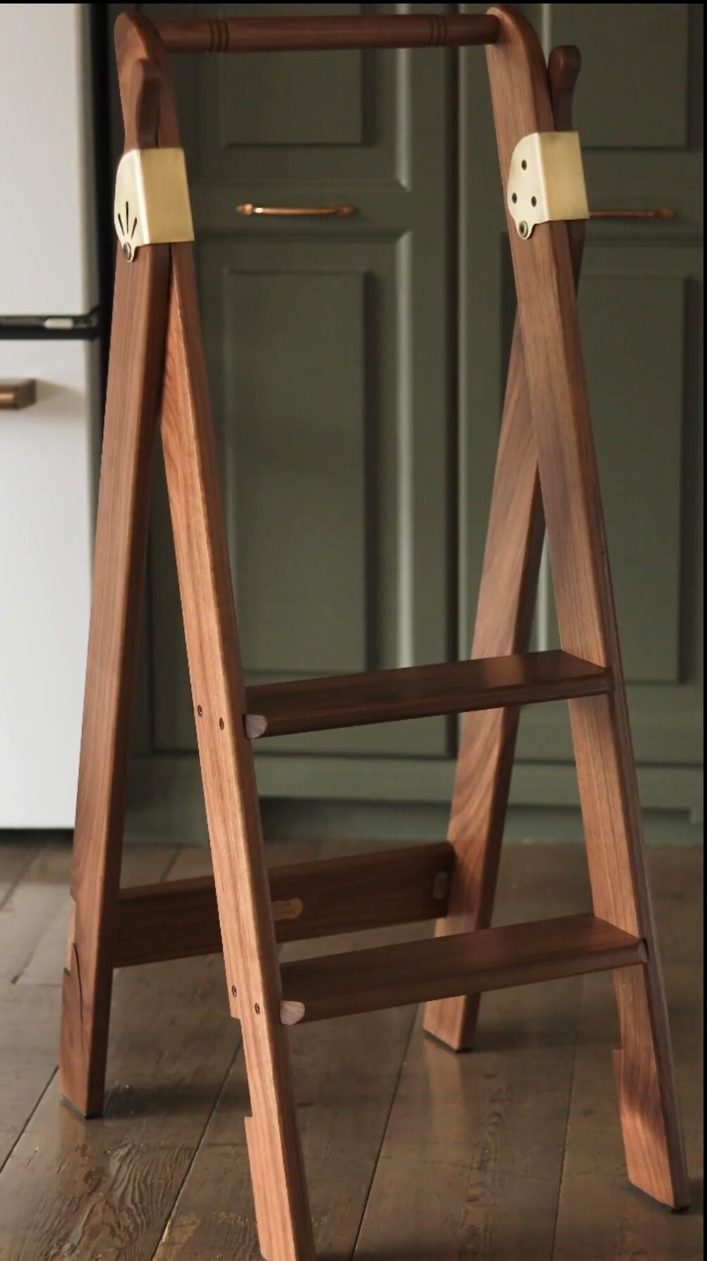 Kayla Crump Pivot Ladder Walnut and Satin Brass 2