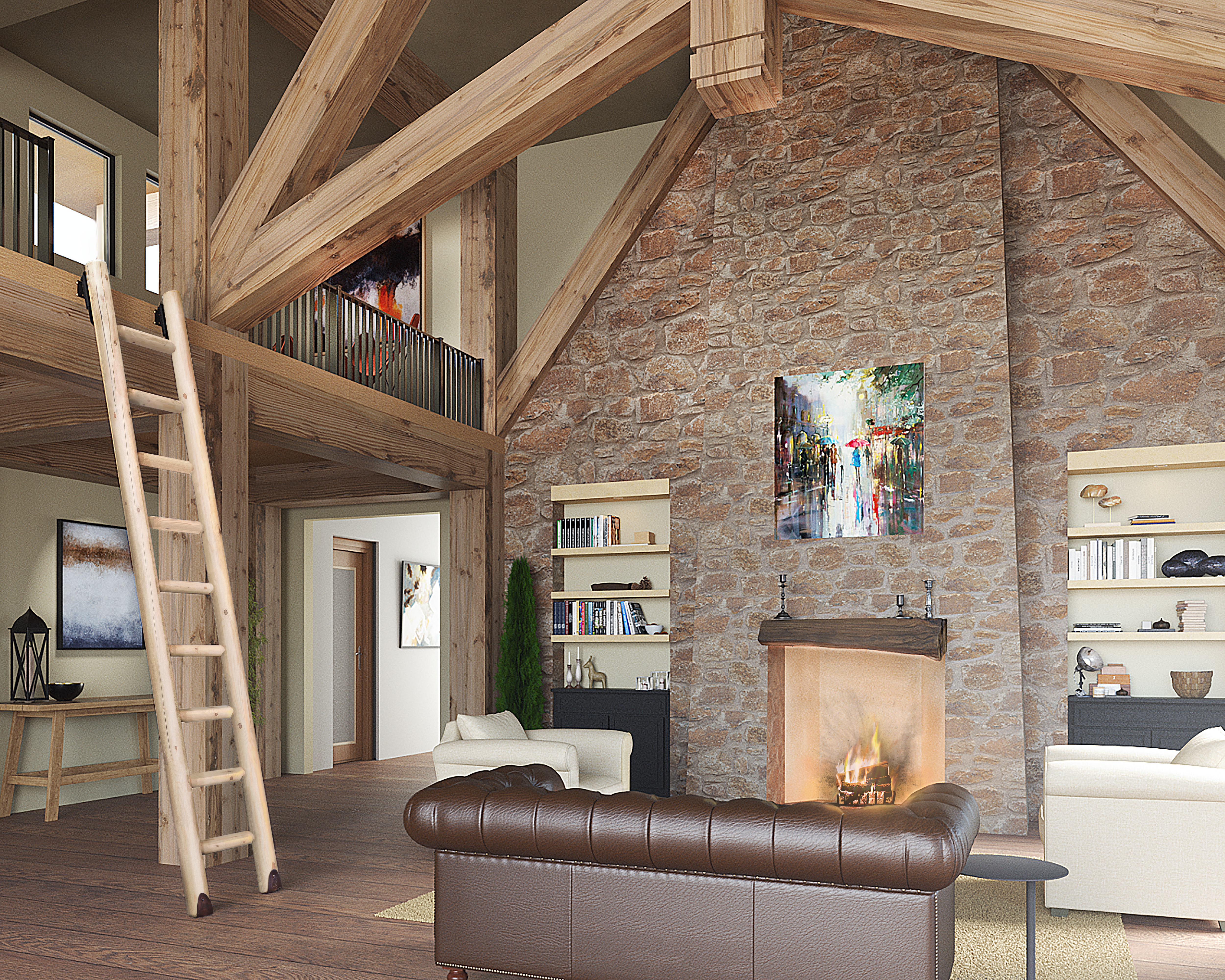 LOG_Clear Pine_Ladder Cabin