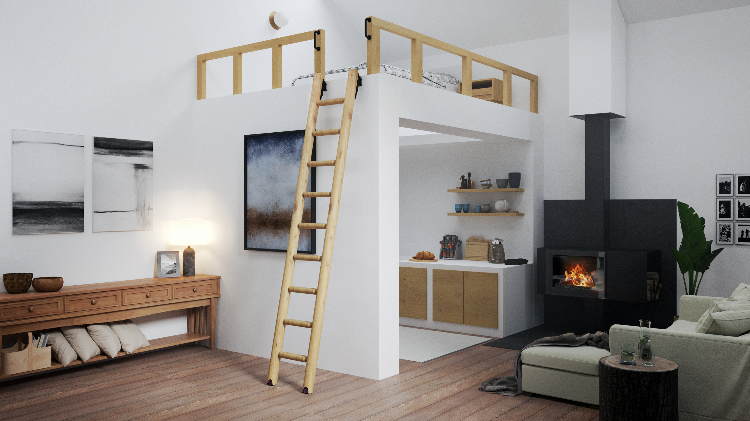 LOG_ClearPine_Log Ladder Tiny Home